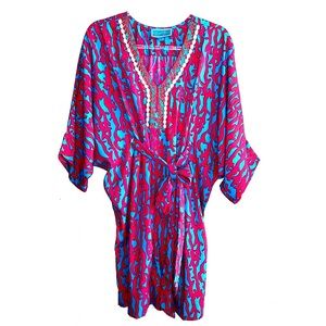 🎉HP | Southern Frock | Beaded Coral Caftan Dress